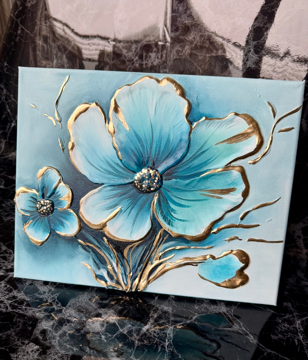 Arte 3D - "Fiore blu" | Tutorial multilingue: EN / ES / RU