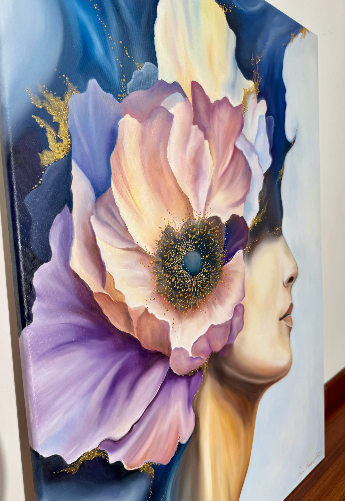 PAINTING "LADY BLUE" FREE SHIPPING