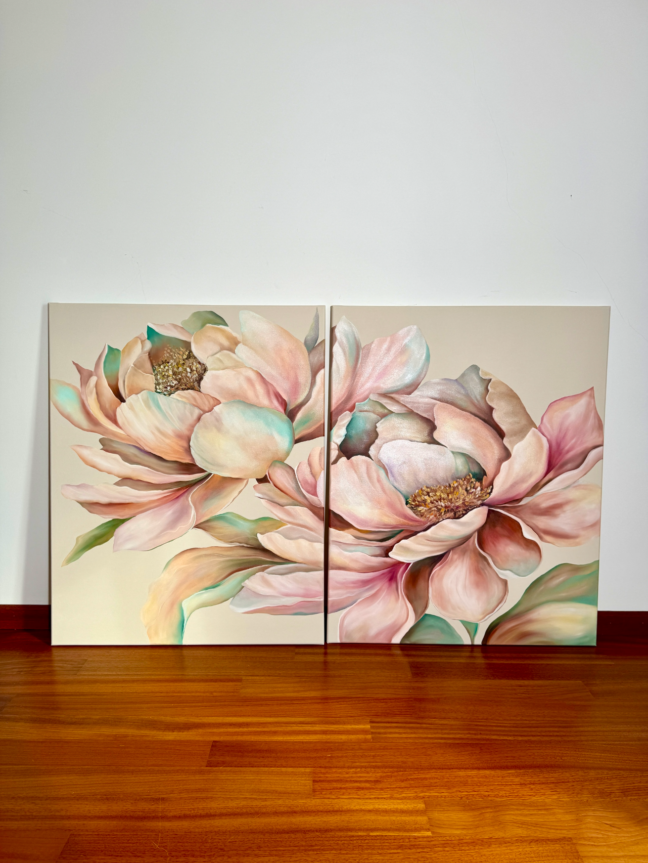 DÍPTICO "PEONÍAS EN FLOR"