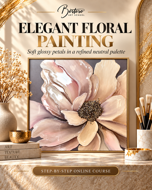 Create a 3D Peony Painting | Step-by-Step Textured Art Tutorial (Multilingual EN / IT / ES / FR / RU)
