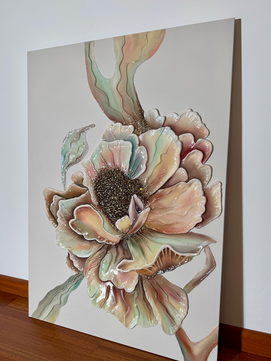 PAINTING "KING PEONY" FREE SHIPPING