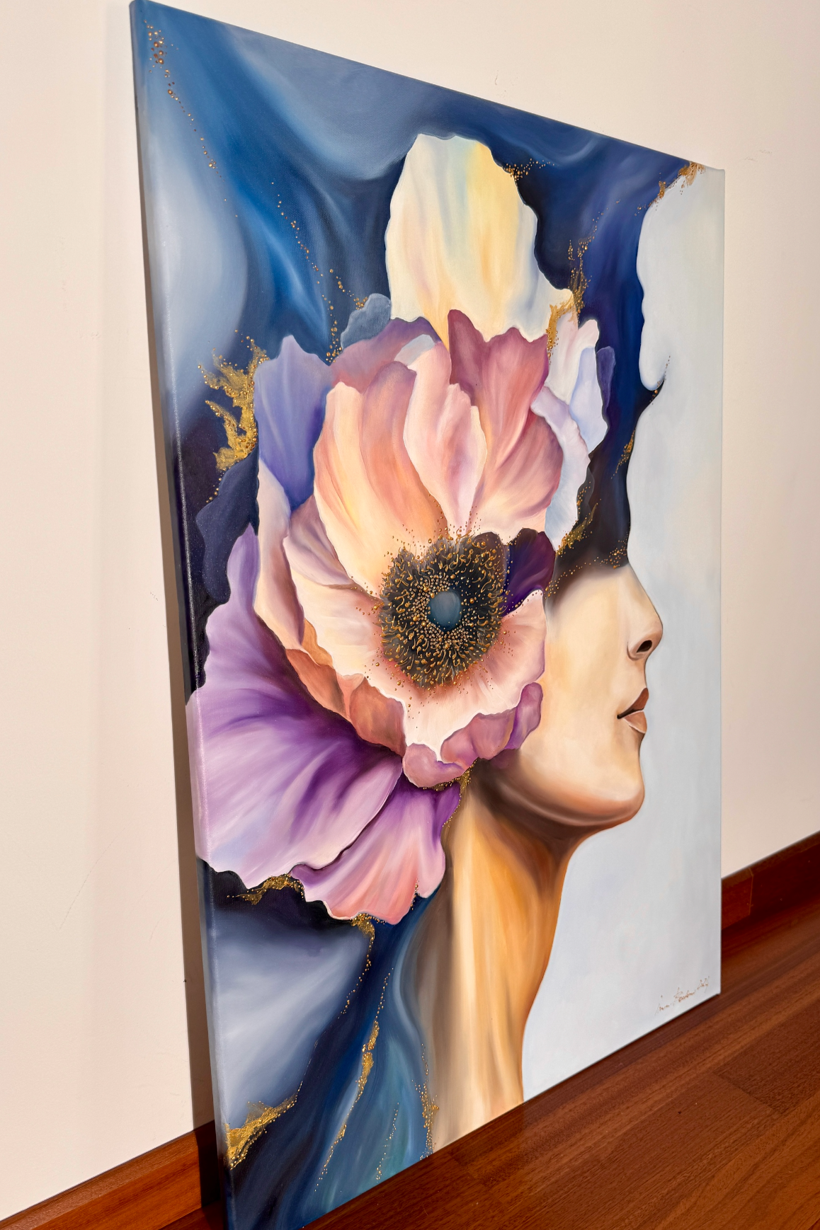 PAINTING "LADY BLUE" FREE SHIPPING