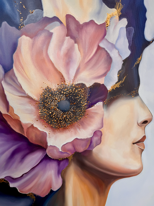 PAINTING "LADY BLUE" FREE SHIPPING