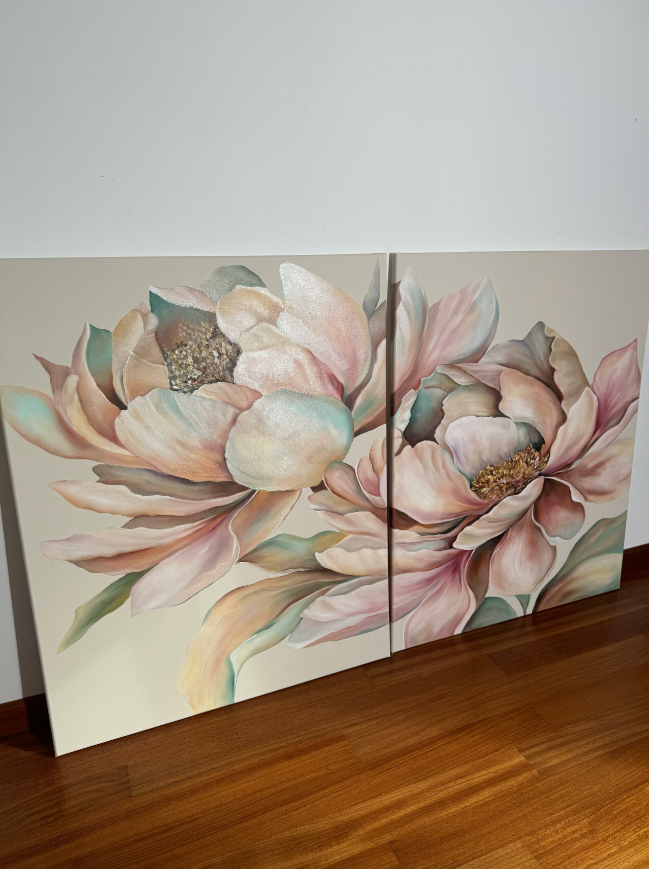 DITTICO "PEONIE IN FIORE"