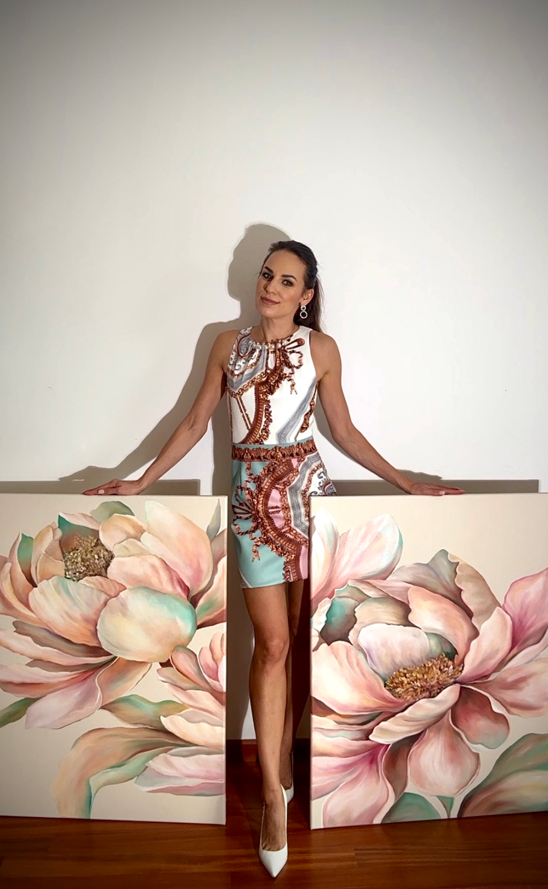 DITTICO "PEONIE IN FIORE"