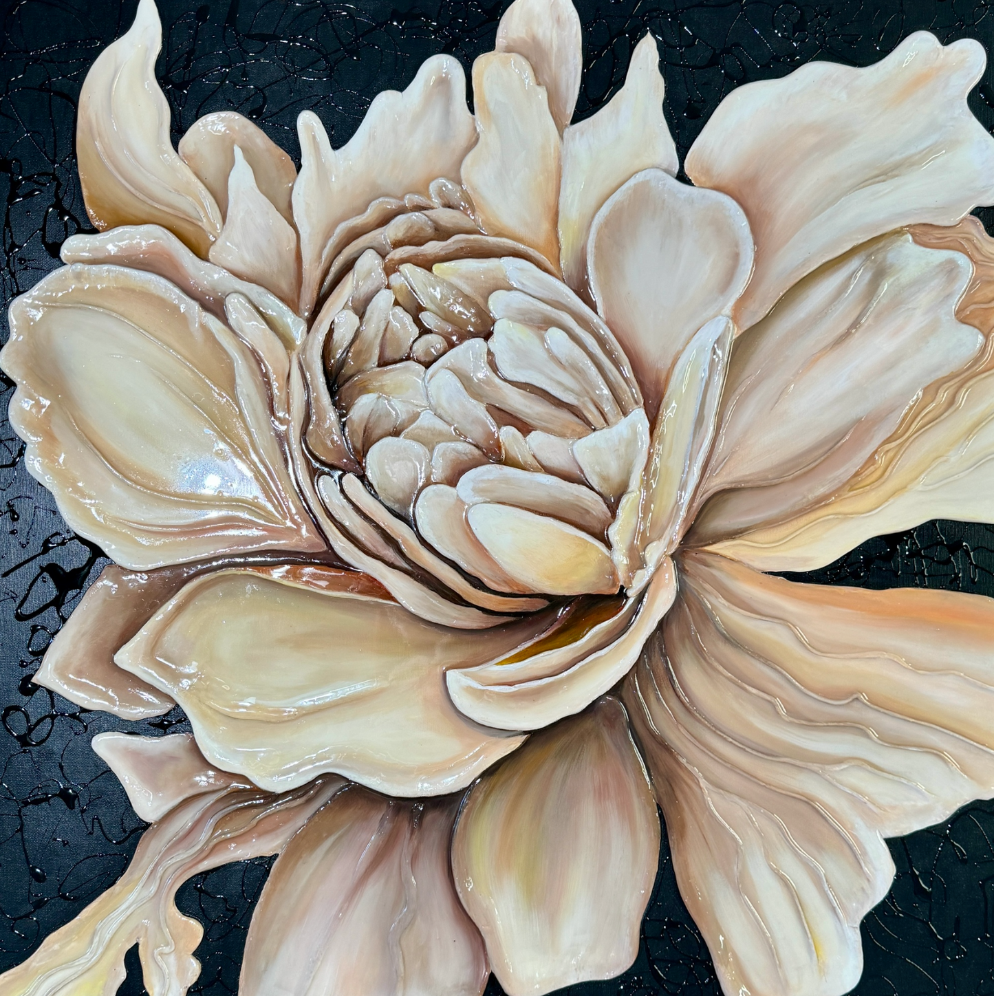 DIPINTO "PEONIA REALE IN FIORE"